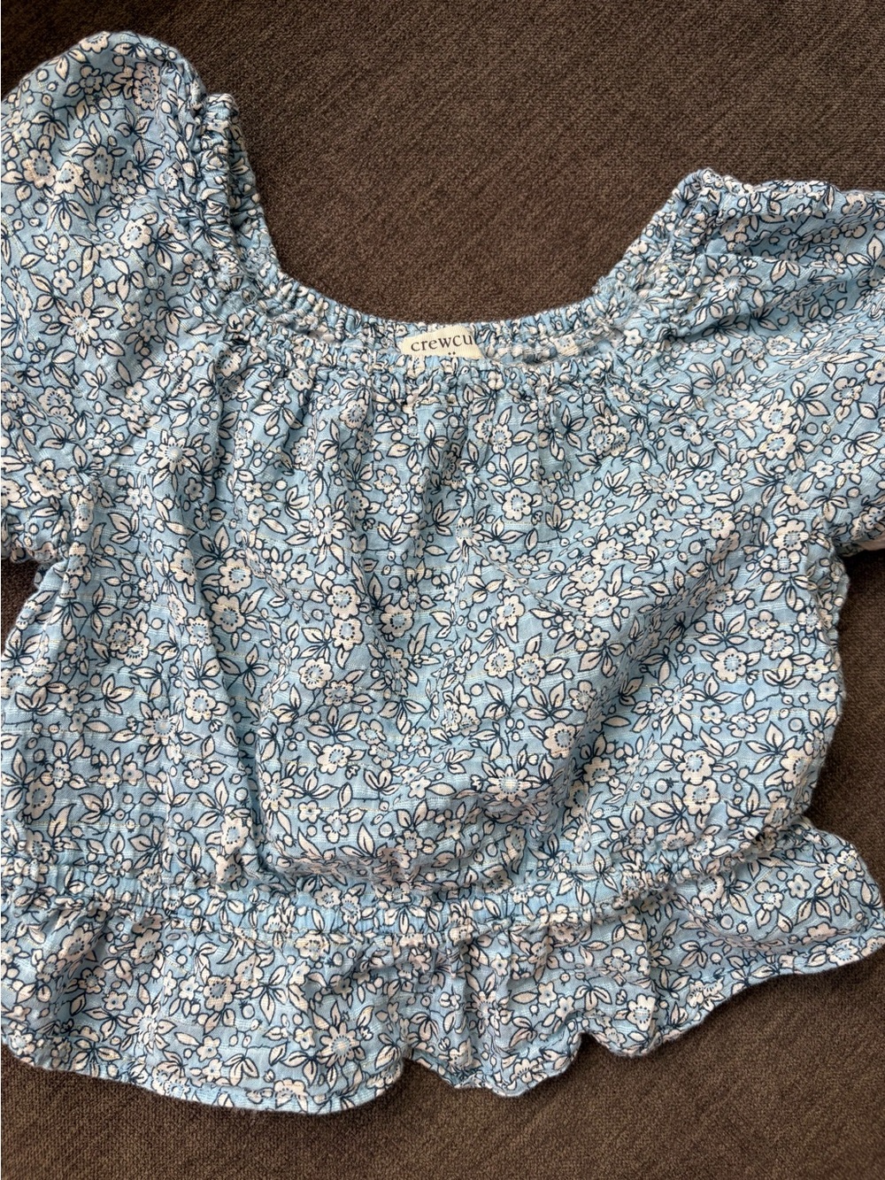 Crewcuts Blue Floral Peplum Top